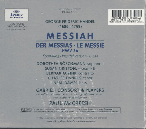 Georg Friedrich Händel - Gabrieli Consort, Paul McCreesh - Messiah (2xCD) (M) - Endless Media