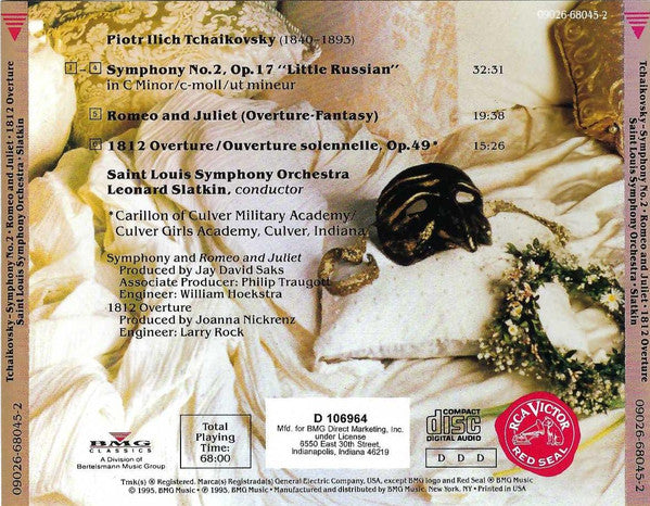 Pyotr Ilyich Tchaikovsky – Saint Louis Symphony Orchestra, Leonard Slatkin - Symphony No. 2 "Little Russian" • Romeo & Juliet • 1812 Overture  (CD) (VG) - Endless Media