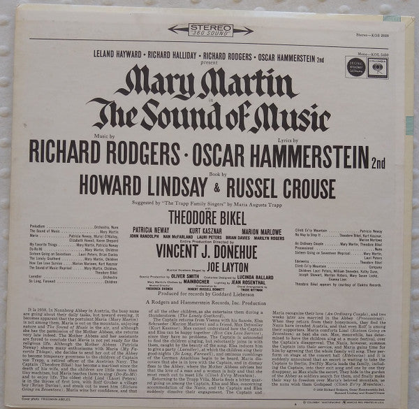 Leland Hayward, Richard Halliday, Richard Rodgers, Oscar Hammerstein II Present Mary Martin - The Sound Of Music (Original Broadway Cast) (LP) (VG+) - Endless Media