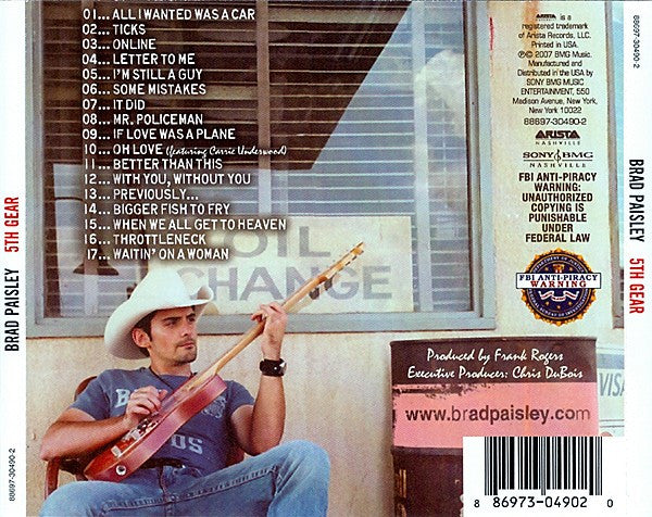 Brad Paisley - 5th Gear (CD) (M) - Endless Media