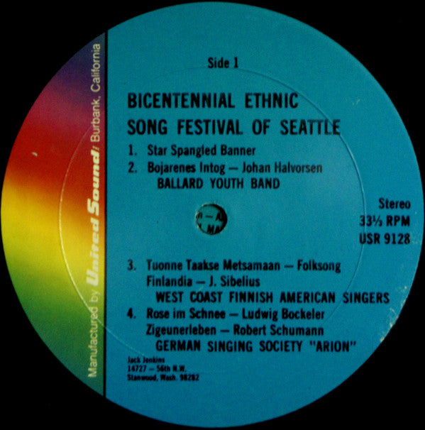 Various - Bicentennial Ethnic Song Festival of Seattle (2xLP) (VG) - Endless Media