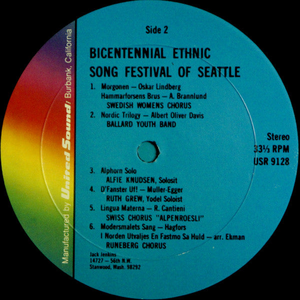 Various - Bicentennial Ethnic Song Festival of Seattle (2xLP) (VG) - Endless Media