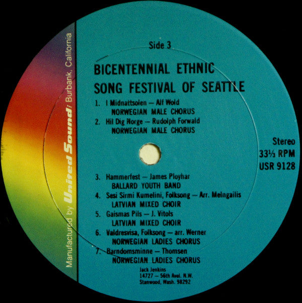 Various - Bicentennial Ethnic Song Festival of Seattle (2xLP) (VG) - Endless Media