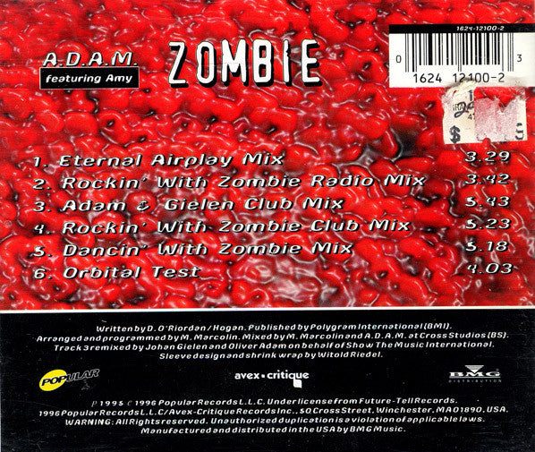 A.D.A.M. Featuring Amy - Zombie (CD) (VG+) - Endless Media