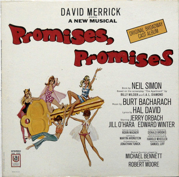 Burt Bacharach , Lyrics By Hal David / Starring Jerry Orbach, Jill O'Hara, Edward Winter , Presented By David Merrick  - Promises, Promises (Original Broadway Cast Album) (LP) (G+) - Endless Media