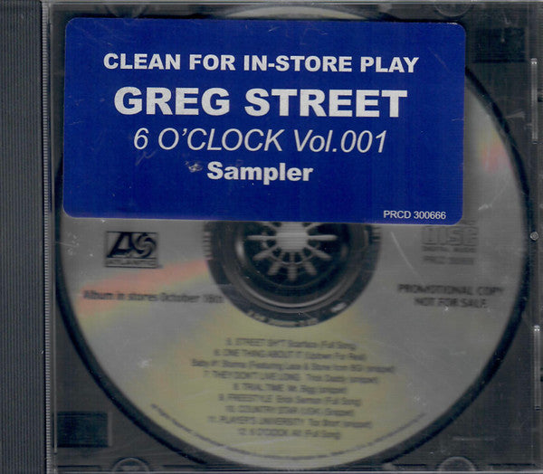 Greg Street - Six O'Clock Vol. 001 (Clean In-Store Play Sampler) (CD) (NM or M-) - Endless Media