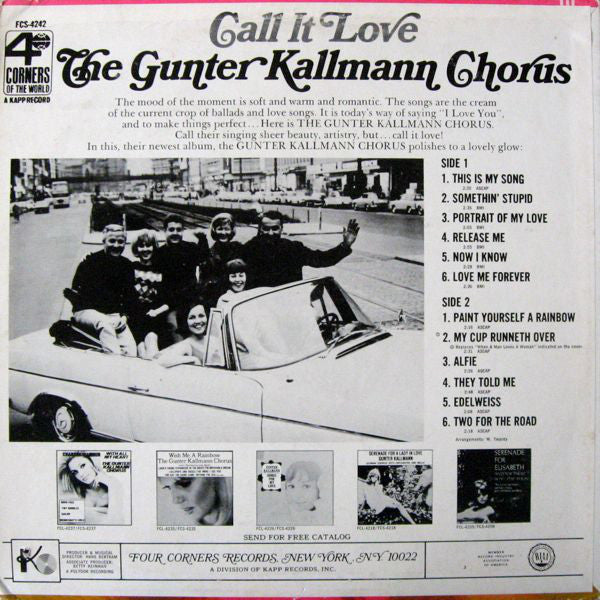 Günter Kallmann Chor - Call It Love (LP) (VG) - Endless Media