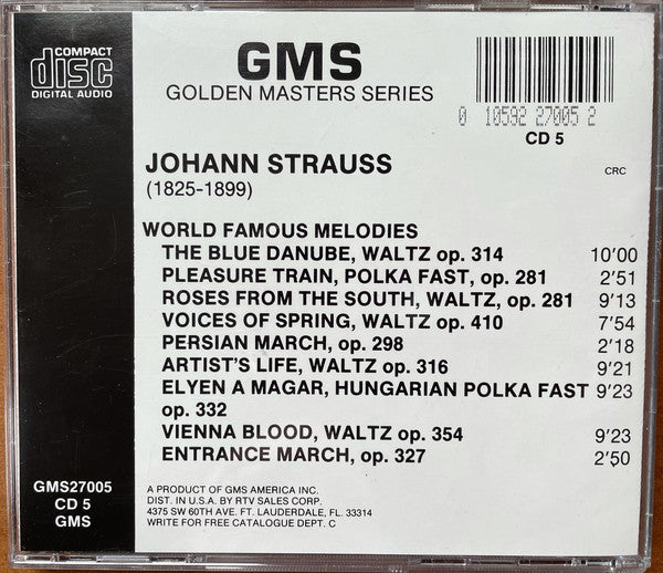 Johann Strauss Jr. : Wiener Volksopernorchester Chef D'Orchestre: Peter Falk  - Les Œuvres Les Plus Célèbres (Le Danube Bleu, Etc.) (CD) (NM or M-) - Endless Media