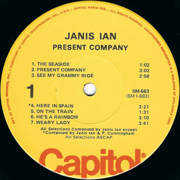 Janis Ian - Present Company (LP) (VG) - Endless Media