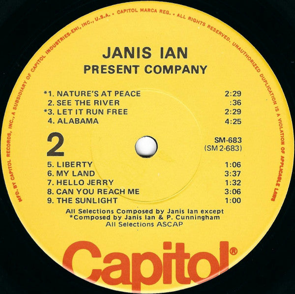 Janis Ian - Present Company (LP) (VG) - Endless Media