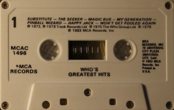 The Who - Greatest Hits (Cassette) (VG+) - Endless Media