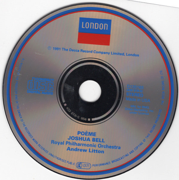 Ernest Chausson, Jules Massenet, Camille Saint-Saëns, Maurice Ravel, Joshua Bell, Royal Philharmonic Orchestra, Andrew Litton - Poème (CD) (VG+) - Endless Media