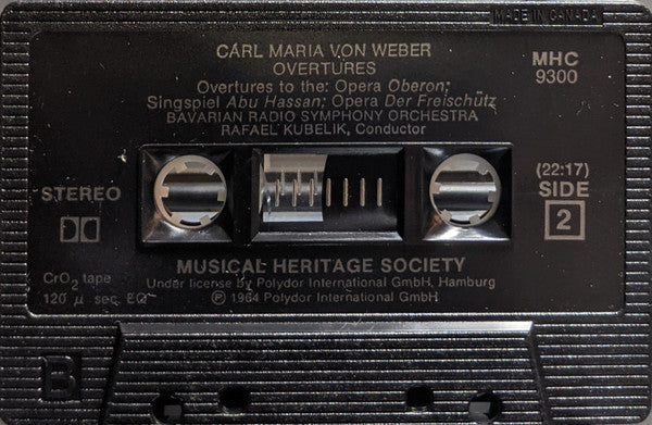 Carl Maria von Weber, Symphonie-Orchester Des Bayerischen Rundfunks, Rafael Kubelik - Overtures (Cassette) (NM or M-) - Endless Media