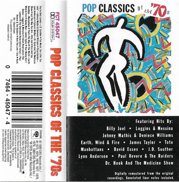 Various - Pop Classics Of The 70's (Cassette) (VG+) - Endless Media