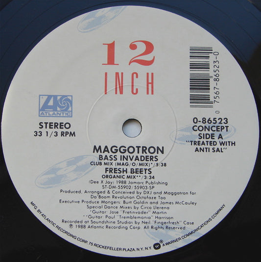 Maggotron - Bass Invaders (12") (VG+) - Endless Media