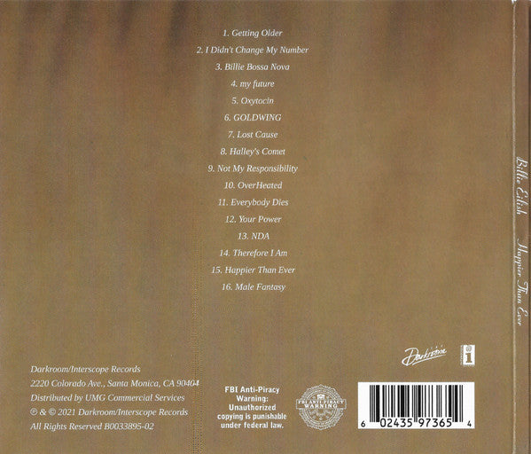 Billie Eilish - Happier Than Ever (CD) (M) - Endless Media