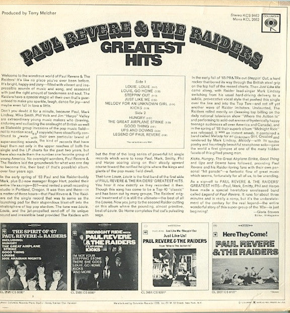 Paul Revere & The Raiders - Paul Revere & The Raiders' Greatest Hits (LP) (G+) - Endless Media