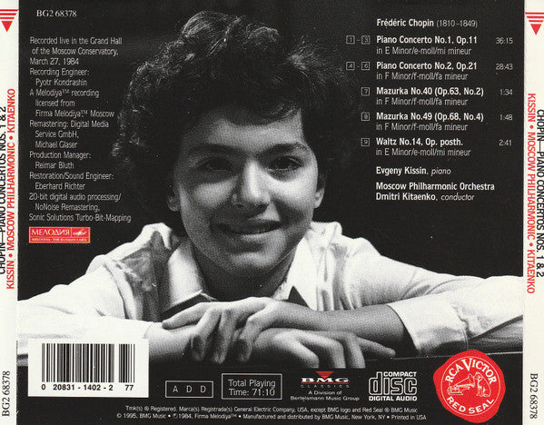 Yevgeny Kissin - The Legendary 1984 Moscow Concert (Chopin Piano Concertos Nos. 1 & 2) (CD) (NM or M-) - Endless Media