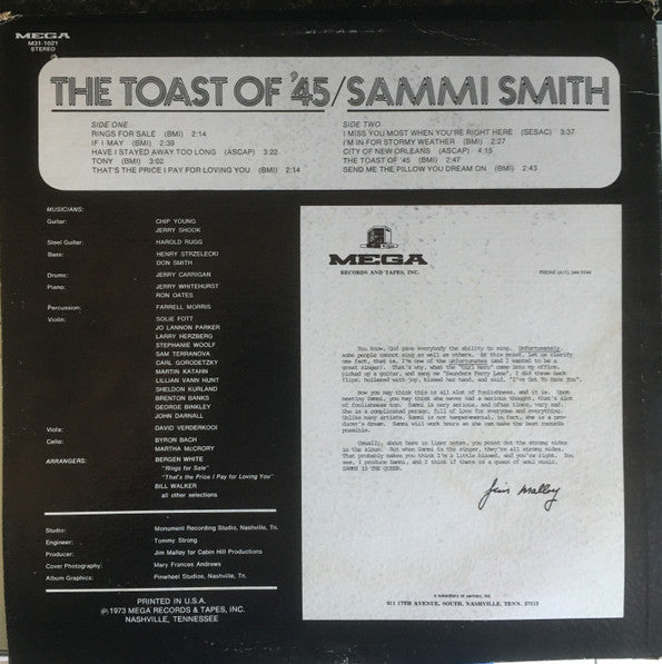 Sammi Smith - The Toast Of '45 (LP) (VG) - Endless Media