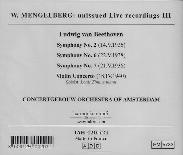 Willem Mengelberg - Archives Inédites III, Unissued Live Recordings III (CD) (VG) - Endless Media