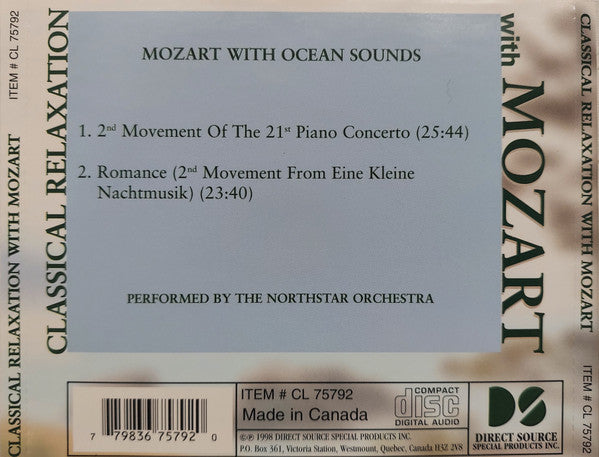 Wolfgang Amadeus Mozart, The Northstar Orchestra - Classical Relaxation With Mozart (Mozart With Ocean Sounds) (CD) (VG+) - Endless Media