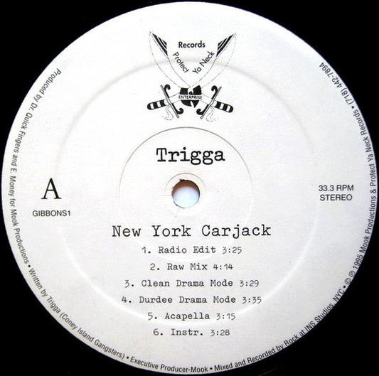 Trigga  - New York Carjack / No Tomorrow (12") (NM or M-) - Endless Media