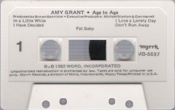 Amy Grant : Age To Age (Cass, Album)