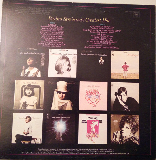 Barbra Streisand - Barbra Streisand's Greatest Hits (LP) (VG+) - Endless Media