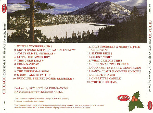 Chicago  - Christmas - What's It Gonna Be, Santa? (CD) (M) - Endless Media