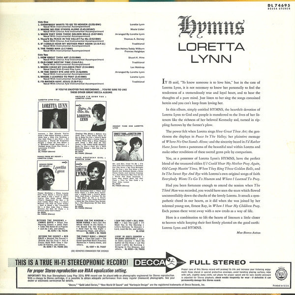 Loretta Lynn - Hymns (LP) (VG+) - Endless Media