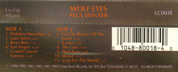 Paul Winter  - Wolf Eyes (Cassette) (NM or M-) - Endless Media