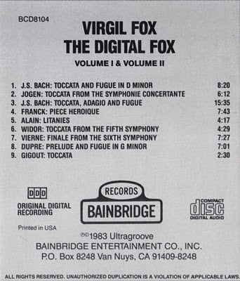 Virgil Fox - The Digital Fox Volume 1 And 2 (CD) (NM or M-) - Endless Media