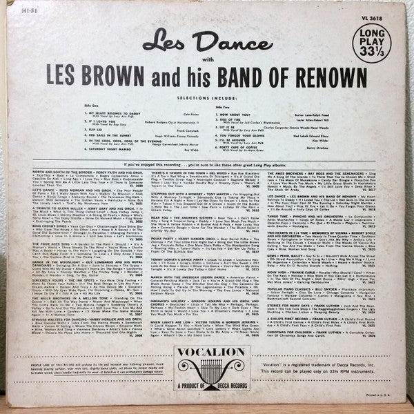 Les Brown And His Band Of Renown - Les Dance (LP) (VG) - Endless Media