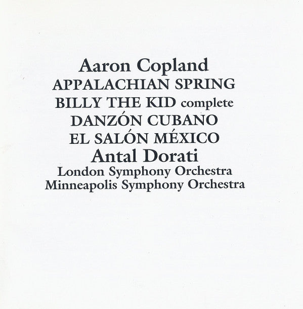 Aaron Copland, Antal Dorati, London Symphony Orchestra, Minneapolis Symphony Orchestra - Appalachian Spring / Billy The Kid Complete / Danzón Cubano / El Salón México (CD) (NM or M-) - Endless Media