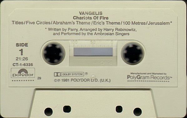 Vangelis - Chariots Of Fire (Cassette) (VG+) - Endless Media