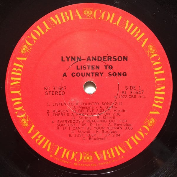 Lynn Anderson - Listen To A Country Song (LP) (VG) - Endless Media