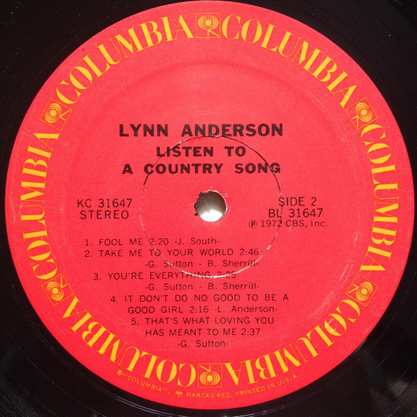 Lynn Anderson - Listen To A Country Song (LP) (VG) - Endless Media