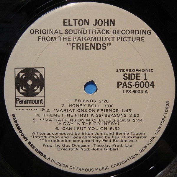 Elton John - Friends (Original Soundtrack Recording) (LP) (G+) - Endless Media