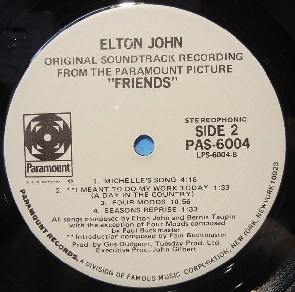 Elton John - Friends (Original Soundtrack Recording) (LP) (G+) - Endless Media