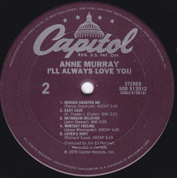 Anne Murray - I'll Always Love You (LP) (VG+) - Endless Media