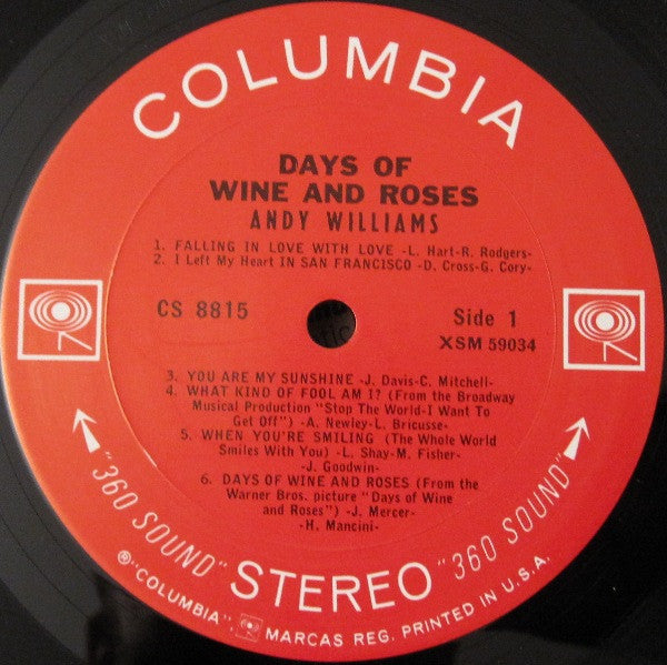 Andy Williams - Days Of Wine And Roses (LP) (VG) - Endless Media