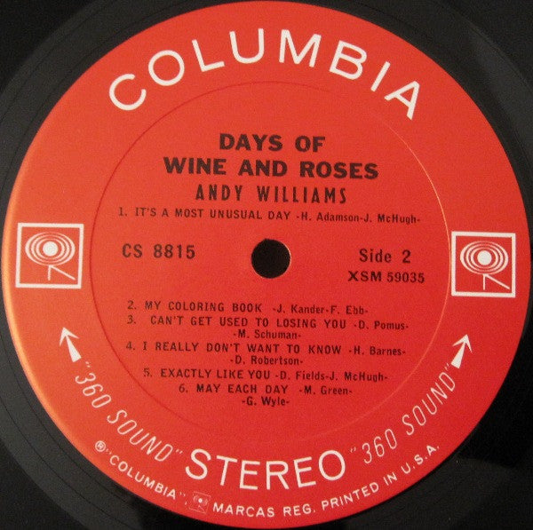 Andy Williams - Days Of Wine And Roses (LP) (VG) - Endless Media