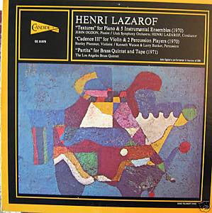 Henri Lazarof - Textures/Cadence III/Partita (Album) (VG+) - Endless Media