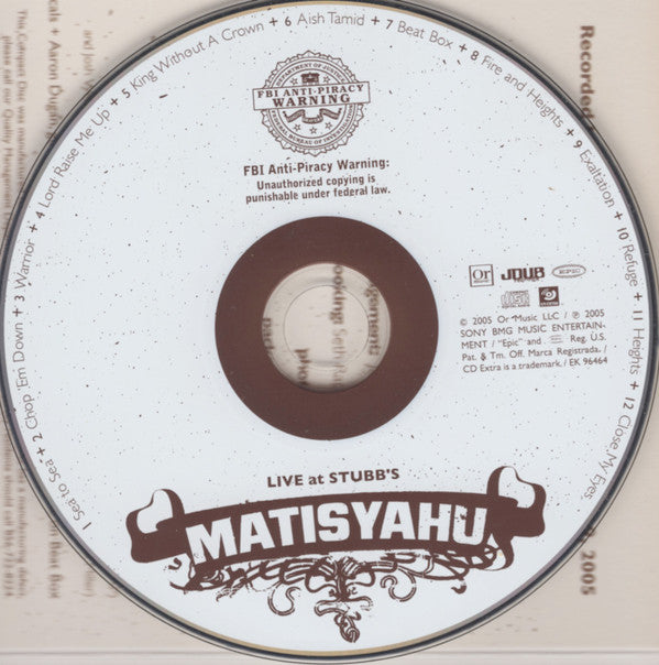 Matisyahu - Live At Stubb's (CD) (M) - Endless Media