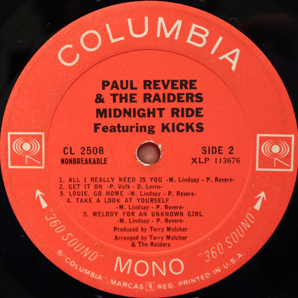 Paul Revere & The Raiders - Midnight Ride (LP) (G+) - Endless Media