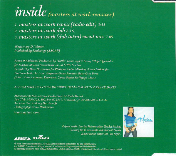 Monica - Inside (Masters At Work Mixes) (CD) (M) - Endless Media