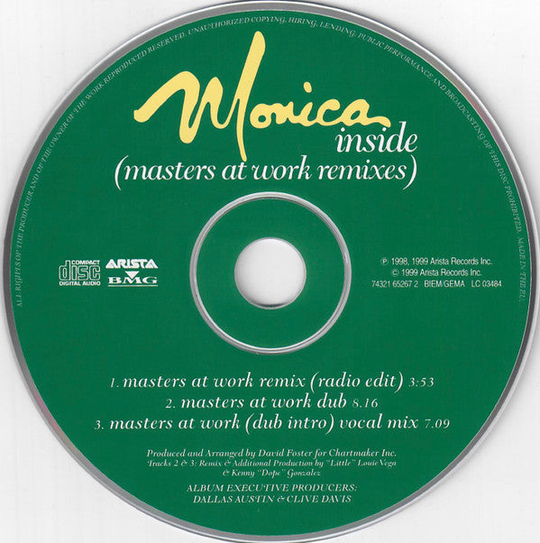 Monica - Inside (Masters At Work Mixes) (CD) (M) - Endless Media