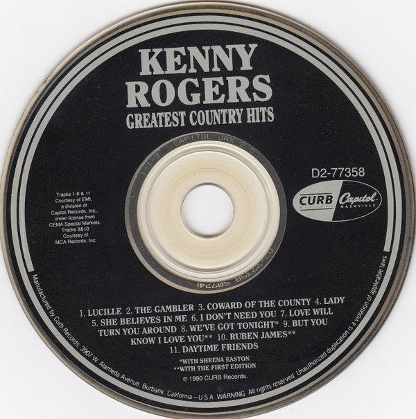 Kenny Rogers - Greatest Country Hits (CD) (M) - Endless Media