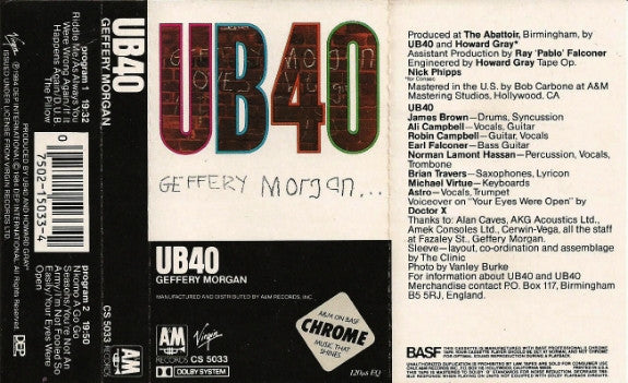 UB40 - Geffery Morgan (Cassette) (VG+) - Endless Media