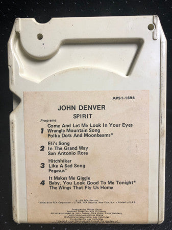 John Denver : Spirit (8-Trk, Album)